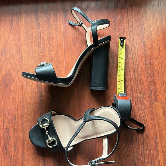 Gucci Black Horsebit Platform Heeled Sandals 35.5 - Picture 5 of 5